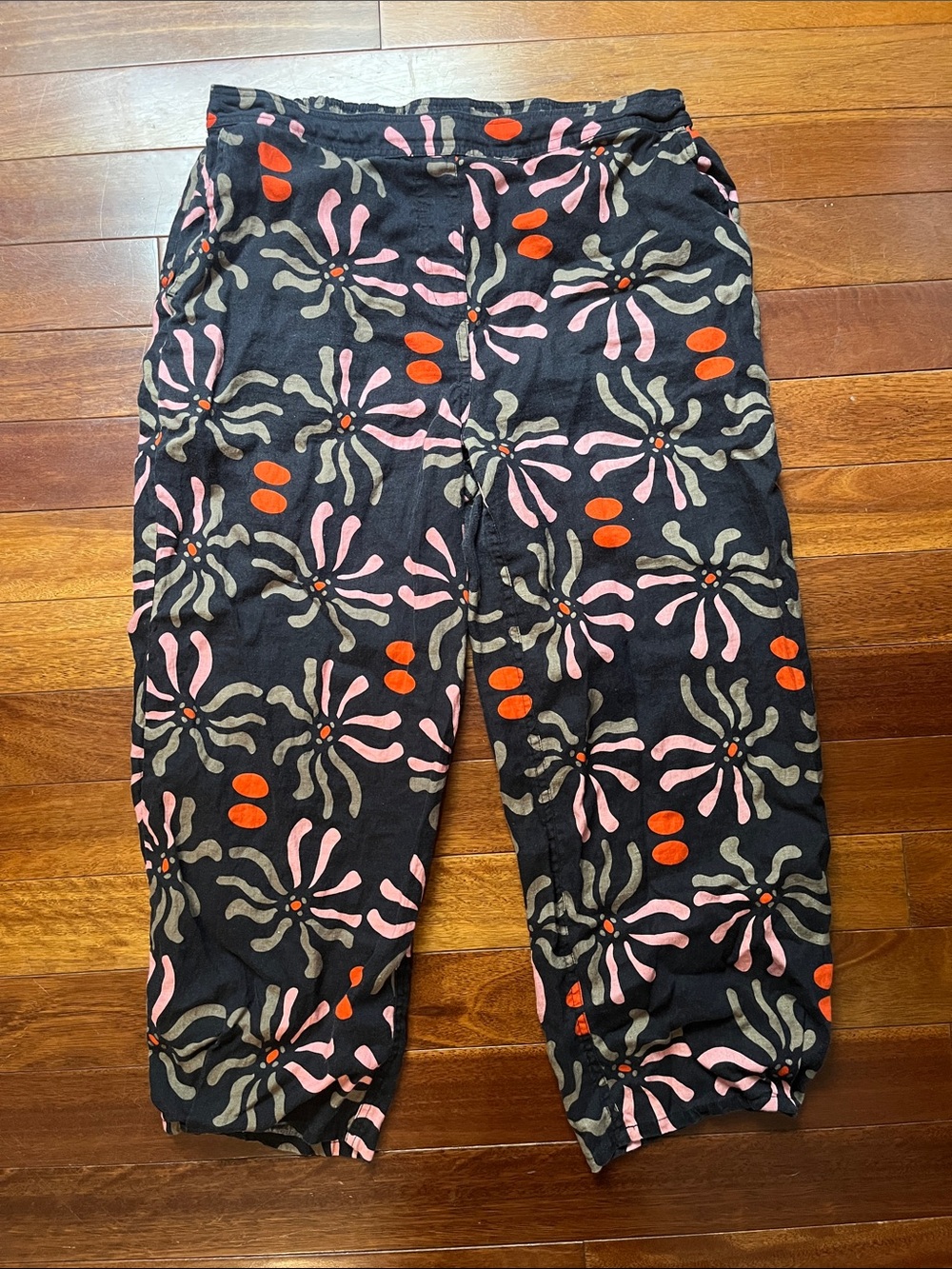 Foil Linen Floral Pants Size US 8